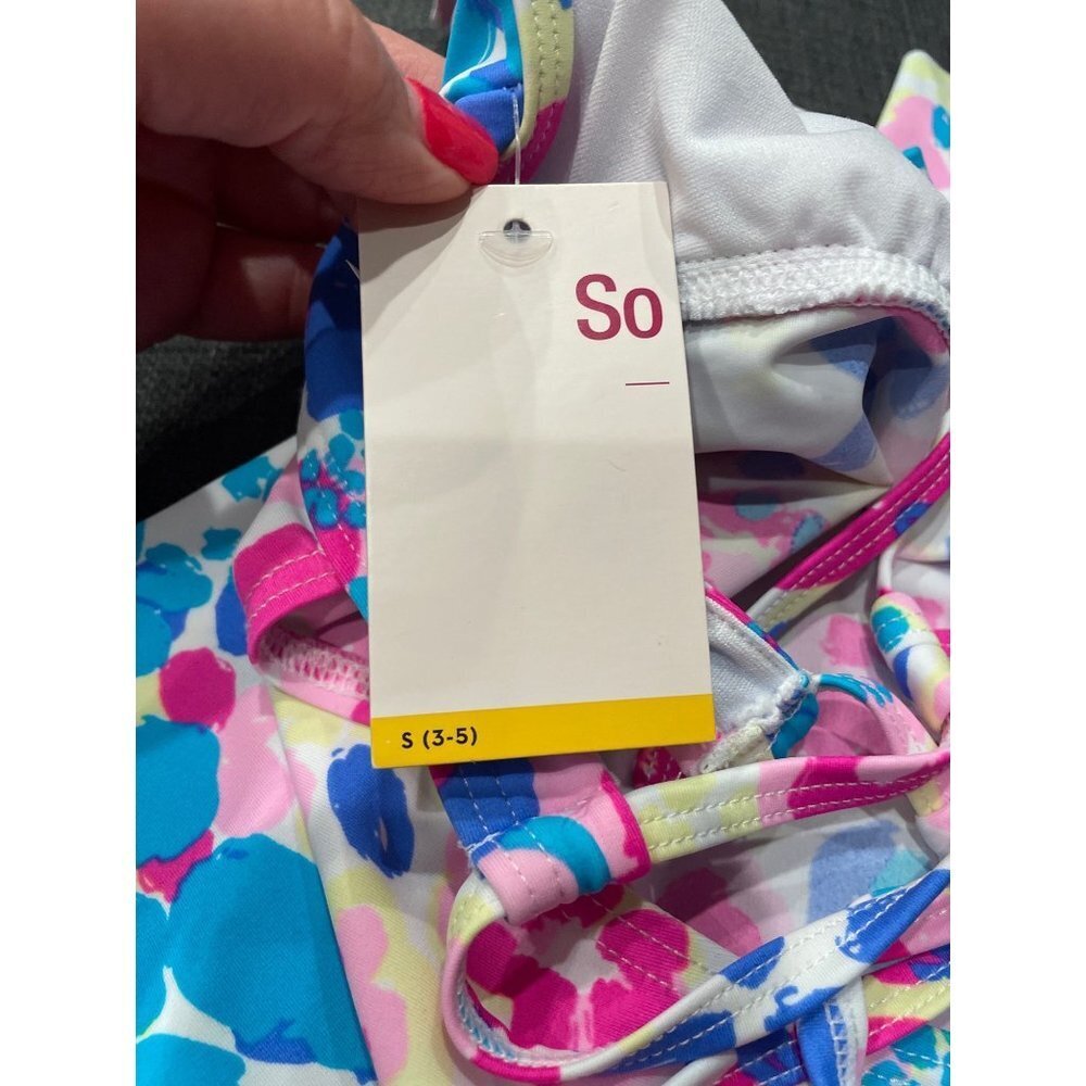 So NWT Floral Tankini Halter Pullover Swim Top Sz S Juniors - Picture 7 of 7